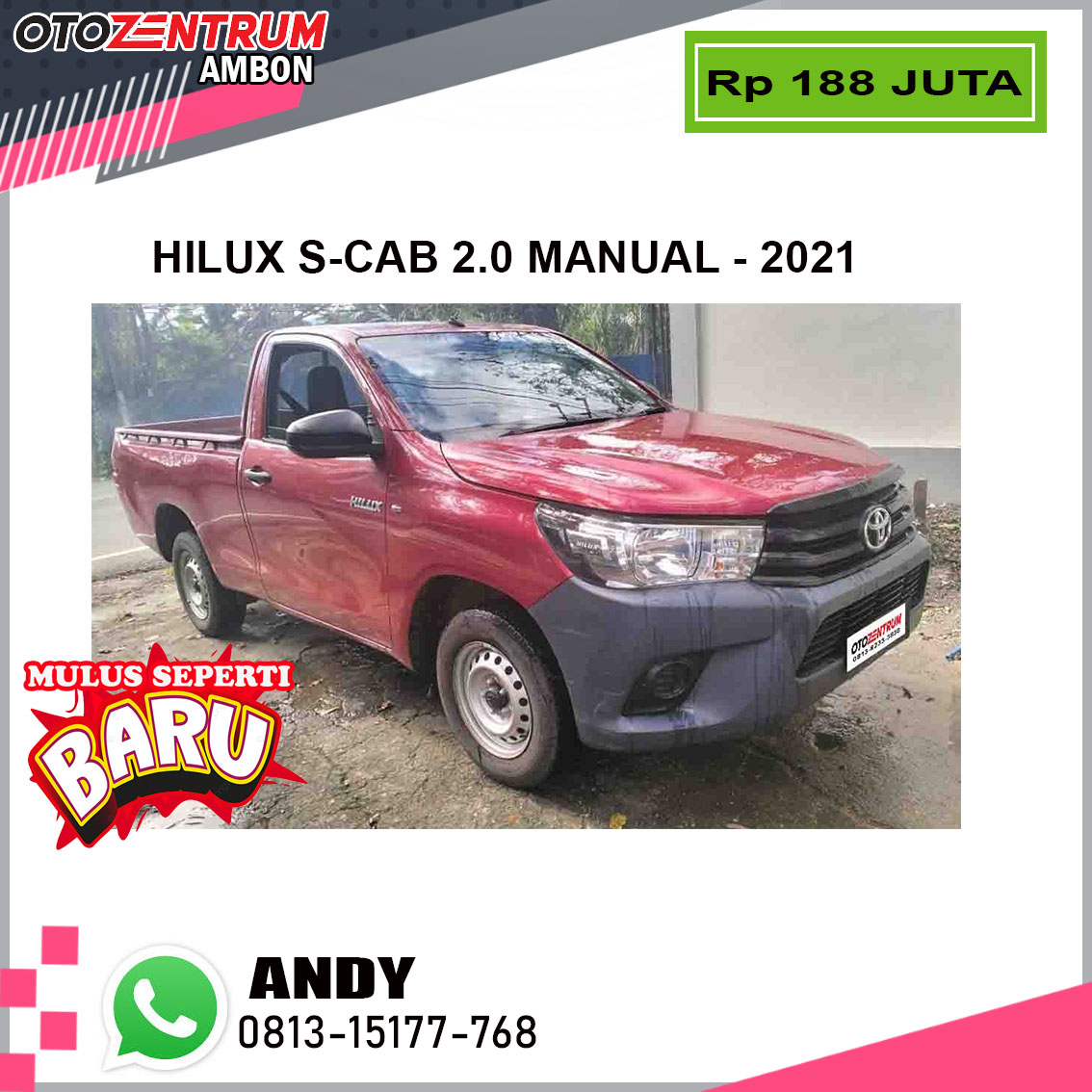 HILUX S-CAB 2.0 MT - DE 8352 BA