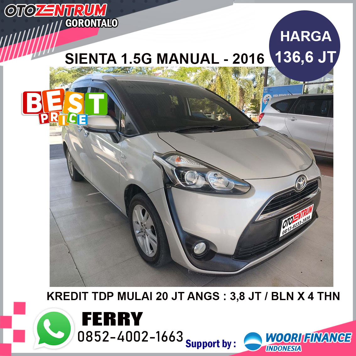 SIENTA 1.5 G M/T - DM 1734 BE